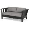 Martha Stewart by POLYWOOD® Acadia Deep Seating Loveseat in Mahogany/Spiced Burlap(Black / Grey Mist)