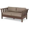 Martha Stewart by POLYWOOD® Acadia Deep Seating Loveseat in Mahogany/Spiced Burlap(Mahogany / Spiced Burlap)