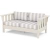 Martha Stewart by POLYWOOD® Acadia Deep Seating Loveseat in Mahogany/Spiced Burlap(Sand / Cabana Stripe Dune Burlap)