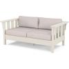 Martha Stewart by POLYWOOD® Acadia Deep Seating Loveseat in Mahogany/Spiced Burlap(Sand / Dune Burlap)