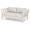 Martha Stewart by POLYWOOD® Acadia Deep Seating Loveseat in Mahogany/Spiced Burlap(Sand / Leaf Dune Burlap)