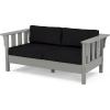 Martha Stewart by POLYWOOD® Acadia Deep Seating Loveseat in Mahogany/Spiced Burlap(Slate Grey / Midnight Linen)