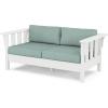 Martha Stewart by POLYWOOD® Acadia Deep Seating Loveseat in Mahogany/Spiced Burlap(White / Glacier Spa)
