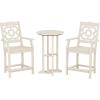 Martha Stewart by POLYWOOD® Chinoiserie 3-Piece Farmhouse Bistro Counter Set in Mahogany(Sand)