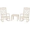 Martha Stewart by POLYWOOD® Chinoiserie 3-Piece Rocking Chair Set in Green(Sand)