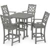 Martha Stewart by POLYWOOD® Chinoiserie 5-Piece Bar Set in Green(Slate Grey)