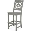 Martha Stewart by POLYWOOD® Chinoiserie Bar Side Chair in Black(Slate Grey)