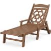 Martha Stewart by POLYWOOD® Chinoiserie Chaise Lounge in Teak(Teak)
