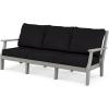 Martha Stewart by POLYWOOD® Chinoiserie Deep Seating Sofa in White/Glacier Spa(Slate Grey / Midnight Linen)