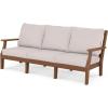 Martha Stewart by POLYWOOD® Chinoiserie Deep Seating Sofa in White/Glacier Spa(Teak / Dune Burlap)