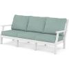 Martha Stewart by POLYWOOD® Chinoiserie Deep Seating Sofa in White/Glacier Spa(White / Glacier Spa)
