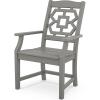Martha Stewart by POLYWOOD® Chinoiserie Dining Arm Chair in Green(Slate Grey)