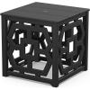 Martha Stewart by POLYWOOD® Chinoiserie Umbrella Stand Accent Table in Black(Black)
