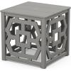 Martha Stewart by POLYWOOD® Chinoiserie Umbrella Stand Accent Table in Black(Slate Grey)