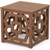 Martha Stewart by POLYWOOD® Chinoiserie Umbrella Stand Accent Table in Black(Teak)