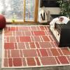 Martha Stewart x SAFAVIEH Outdoor Area Rug Collection – 8′ x 11’2″, Cream & Sweet Pea, Weather Resistant & Washable, Ideal for Patio, Backyard, Mudroom, Deck, Dining Space (MSR4289-325)(Beige/Red)