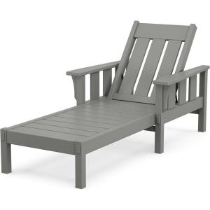 Martha Stewart by POLYWOOD® Acadia Chaise Lounge in Mahogany(Slate Grey)