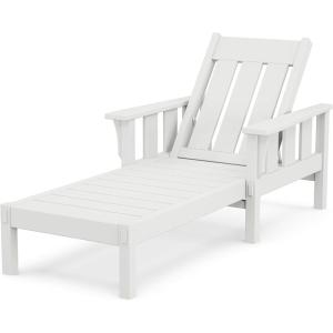 Martha Stewart by POLYWOOD® Acadia Chaise Lounge in Mahogany(White)
