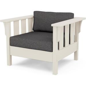 Martha Stewart by POLYWOOD® Acadia Deep Seating Chair in Slate Grey/Natural Linen(Sand / Ash Charcoal)