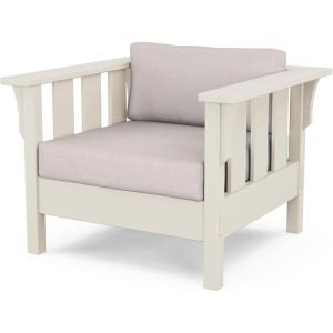 Martha Stewart by POLYWOOD® Acadia Deep Seating Chair in Slate Grey/Natural Linen(Sand / Dune Burlap)