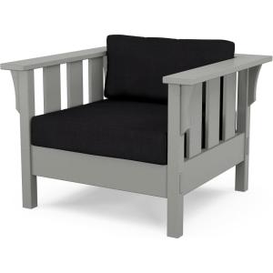 Martha Stewart by POLYWOOD® Acadia Deep Seating Chair in Slate Grey/Natural Linen(Slate Grey / Midnight Linen)