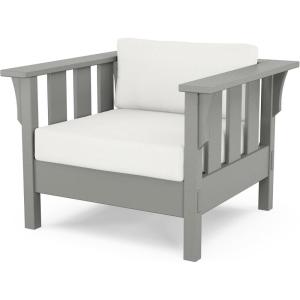 Martha Stewart by POLYWOOD® Acadia Deep Seating Chair in Slate Grey/Natural Linen(Slate Grey / Natural Linen)