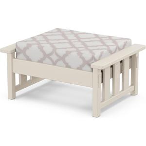 Martha Stewart by POLYWOOD® Acadia Deep Seating Ottoman in Slate Grey/Midnight Linen(Sand / Trellis Dune Burlap)