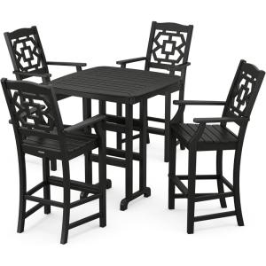 Martha Stewart by POLYWOOD® Chinoiserie 5-Piece Bar Set in Green(Black)