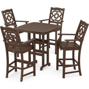 Martha Stewart by POLYWOOD® Chinoiserie 5-Piece Bar Set in Green(Mahogany)