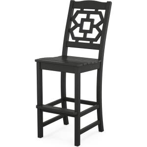 Martha Stewart by POLYWOOD® Chinoiserie Bar Side Chair in Black(Black)