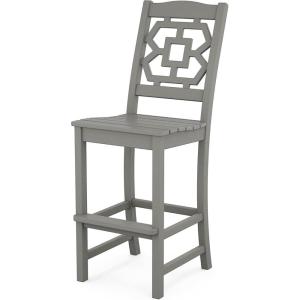 Martha Stewart by POLYWOOD® Chinoiserie Bar Side Chair in Black(Slate Grey)
