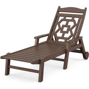 Martha Stewart by POLYWOOD® Chinoiserie Chaise Lounge in Teak(Mahogany)