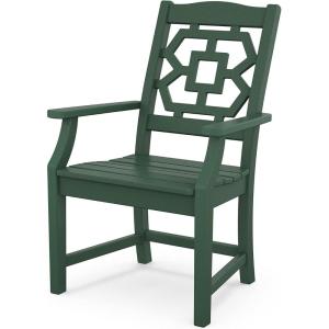 Martha Stewart by POLYWOOD® Chinoiserie Dining Arm Chair in Green(Green)