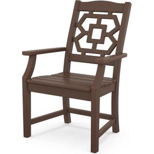 Martha Stewart by POLYWOOD® Chinoiserie Dining Arm Chair in Green(Mahogany)