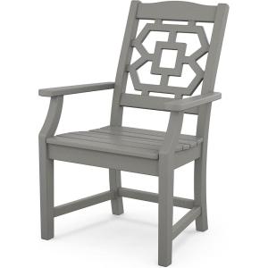 Martha Stewart by POLYWOOD® Chinoiserie Dining Arm Chair in Green(Slate Grey)