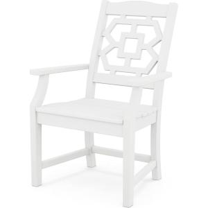 Martha Stewart by POLYWOOD® Chinoiserie Dining Arm Chair in Green(White)