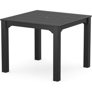 Martha Stewart by POLYWOOD® Chinoiserie Parsons 38″ Square Dining Table in Black(Black)