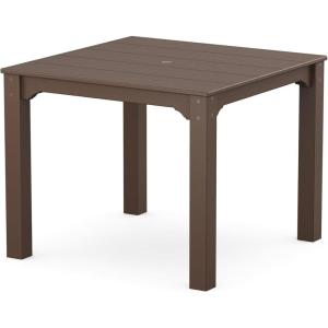 Martha Stewart by POLYWOOD® Chinoiserie Parsons 38″ Square Dining Table in Black(Mahogany)