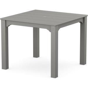 Martha Stewart by POLYWOOD® Chinoiserie Parsons 38″ Square Dining Table in Black(Slate Grey)
