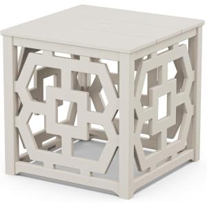 Martha Stewart by POLYWOOD® Chinoiserie Umbrella Stand Accent Table in Black(Sand)