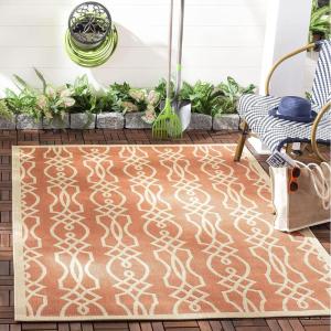 Martha Stewart x SAFAVIEH Outdoor Area Rug Collection – 8′ x 11’2″, Cinnamon Stick, Weather Resistant & Washable, Ideal for Patio, Backyard, Mudroom, Deck, Dining Space (MSR4220-011)