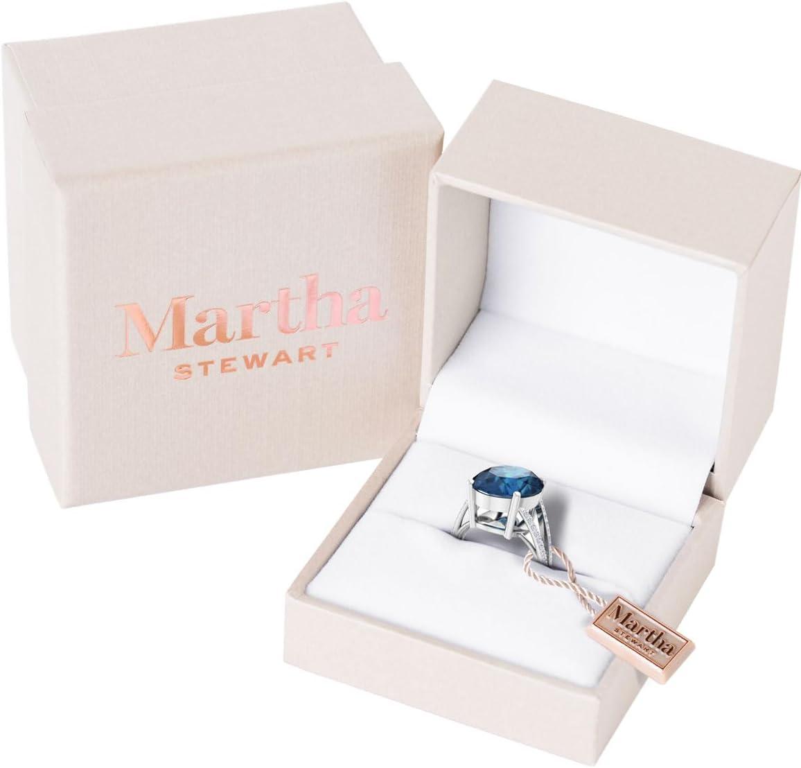 image:imageMartha Stewart 10 14 Carat Oval Shape Gemstone Ring with Lab Grown Diamonds in Sterling Silver ChoSapphire