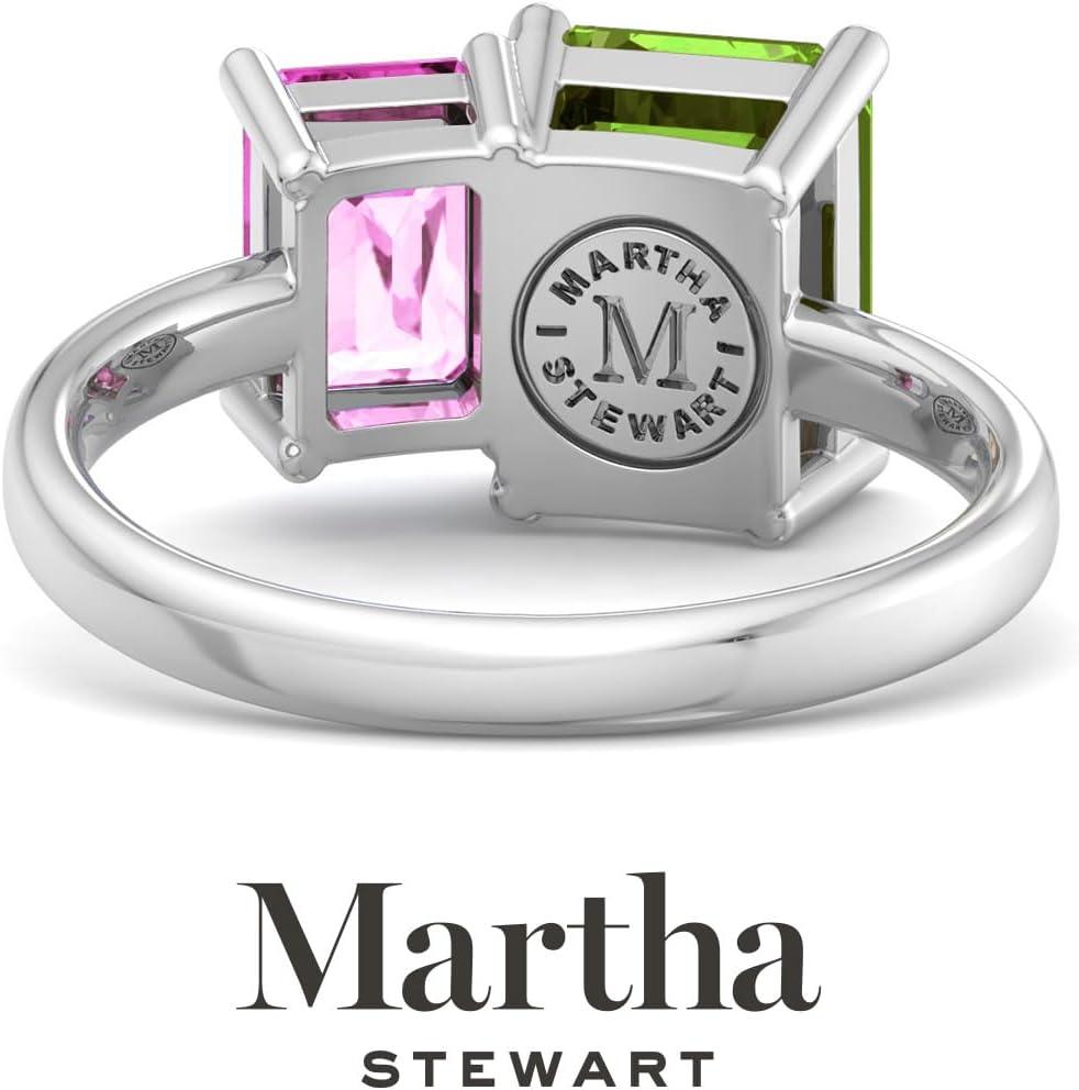 image:imageMartha Stewart 3 14 Carat Two Stone Gemstone Ring For Women in Sterling Silver Gemstone Jewelry For WomenOption 1
