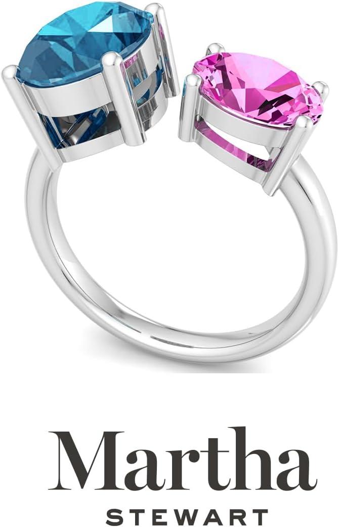 image:imageMartha Stewart 3 34 Carat Two Stone Gemstone Ring For Women in Sterling Silver Gemstone Jewelry For WomenOption 1