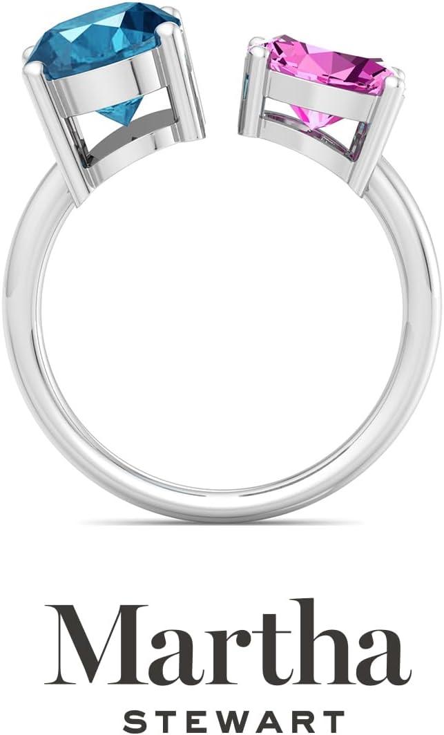 image:imageMartha Stewart 3 34 Carat Two Stone Gemstone Ring For Women in Sterling Silver Gemstone Jewelry For WomenOption 1