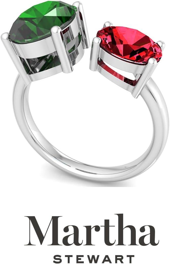 image:imageMartha Stewart 3 34 Carat Two Stone Gemstone Ring For Women in Sterling Silver Gemstone Jewelry For WomenOption 2