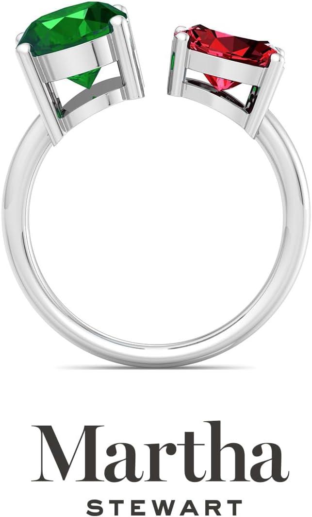 image:imageMartha Stewart 3 34 Carat Two Stone Gemstone Ring For Women in Sterling Silver Gemstone Jewelry For WomenOption 2