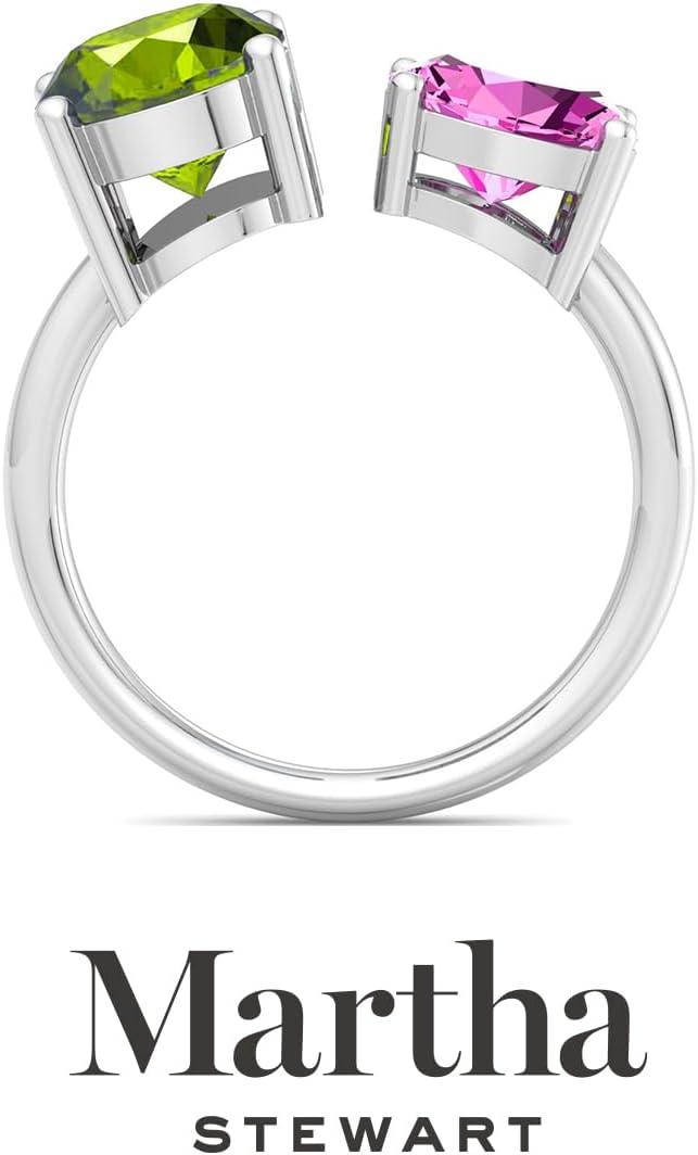 image:imageMartha Stewart 3 34 Carat Two Stone Gemstone Ring For Women in Sterling Silver Gemstone Jewelry For WomenOption 3