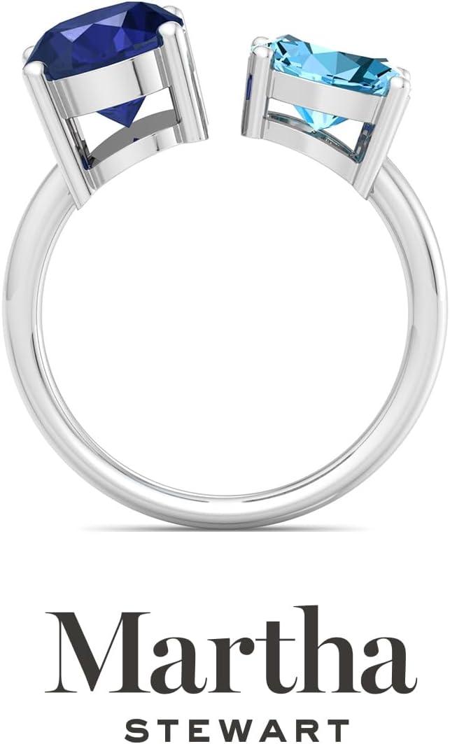 image:imageMartha Stewart 3 34 Carat Two Stone Gemstone Ring For Women in Sterling Silver Gemstone Jewelry For WomenOption 5