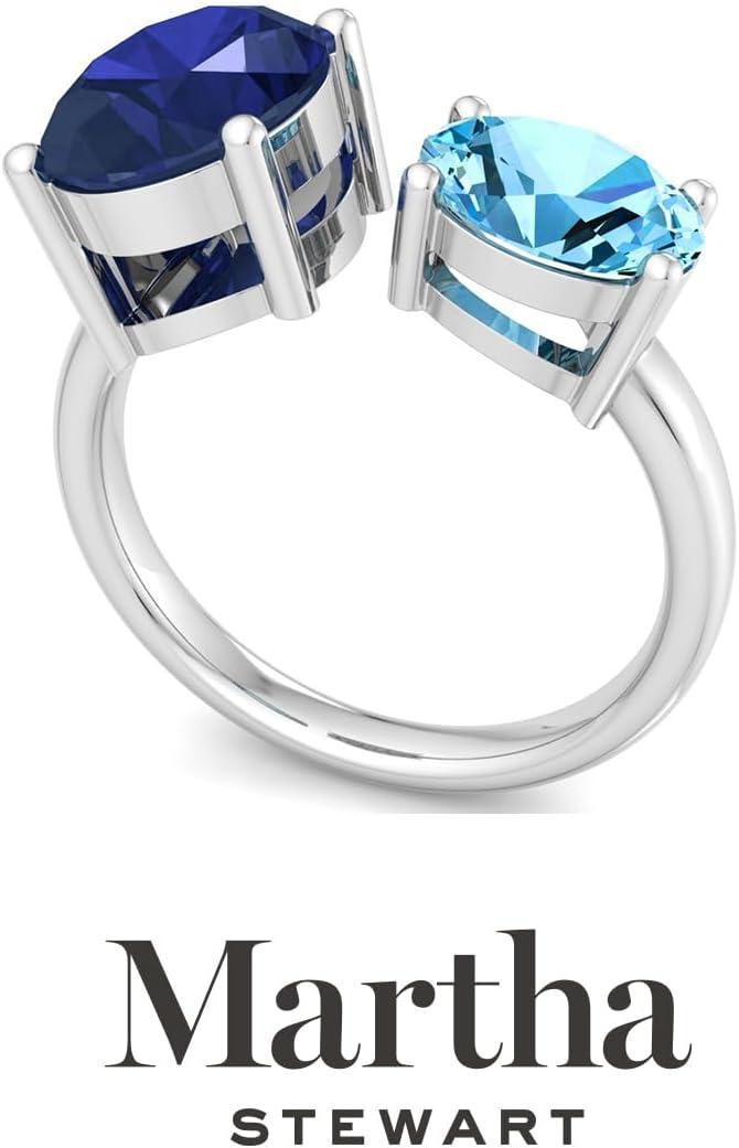 image:imageMartha Stewart 3 34 Carat Two Stone Gemstone Ring For Women in Sterling Silver Gemstone Jewelry For WomenOption 5